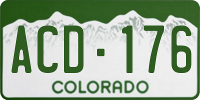 CO license plate ACD176