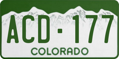 CO license plate ACD177