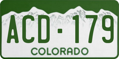 CO license plate ACD179