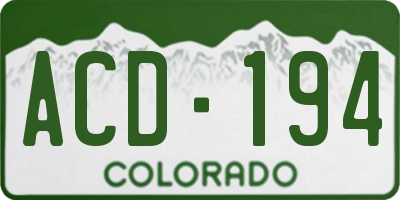 CO license plate ACD194