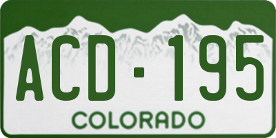 CO license plate ACD195