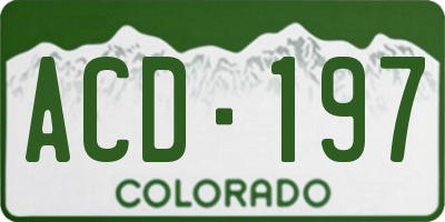 CO license plate ACD197