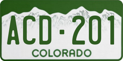 CO license plate ACD201