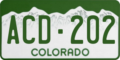 CO license plate ACD202