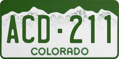 CO license plate ACD211