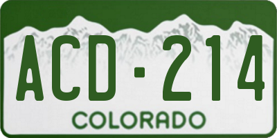 CO license plate ACD214