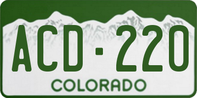 CO license plate ACD220