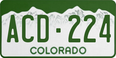 CO license plate ACD224