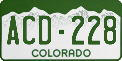 CO license plate ACD228