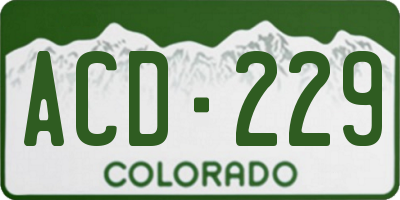 CO license plate ACD229