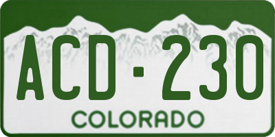 CO license plate ACD230