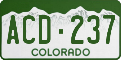 CO license plate ACD237