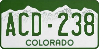 CO license plate ACD238