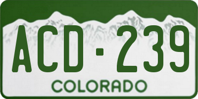CO license plate ACD239