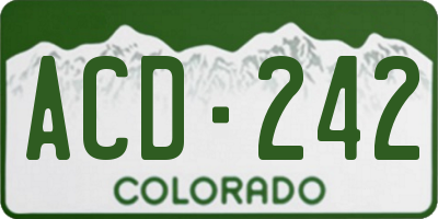 CO license plate ACD242
