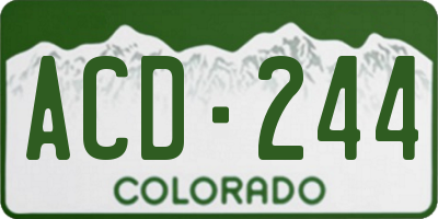 CO license plate ACD244