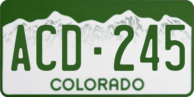CO license plate ACD245