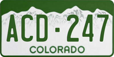 CO license plate ACD247