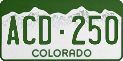 CO license plate ACD250