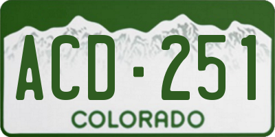 CO license plate ACD251