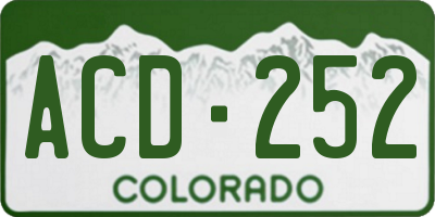 CO license plate ACD252