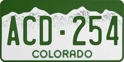 CO license plate ACD254