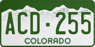 CO license plate ACD255