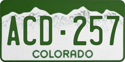 CO license plate ACD257