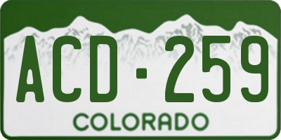 CO license plate ACD259