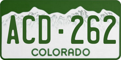 CO license plate ACD262
