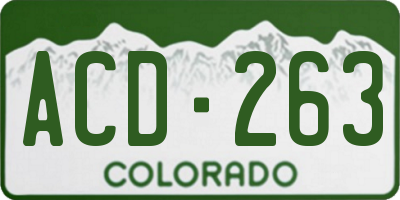 CO license plate ACD263