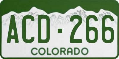 CO license plate ACD266