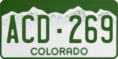 CO license plate ACD269
