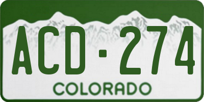 CO license plate ACD274