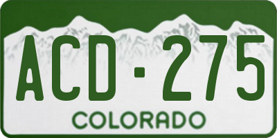 CO license plate ACD275
