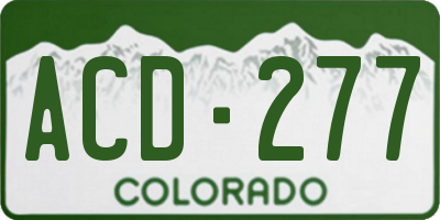 CO license plate ACD277