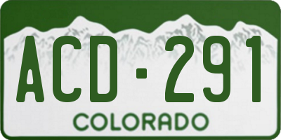 CO license plate ACD291