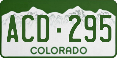 CO license plate ACD295