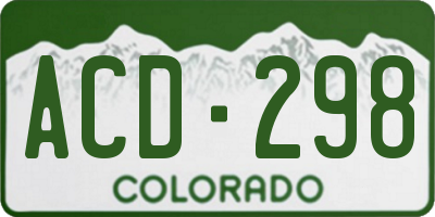 CO license plate ACD298