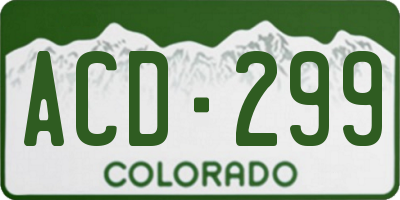 CO license plate ACD299