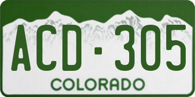 CO license plate ACD305