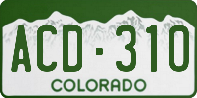 CO license plate ACD310