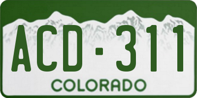 CO license plate ACD311