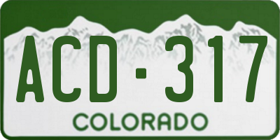 CO license plate ACD317