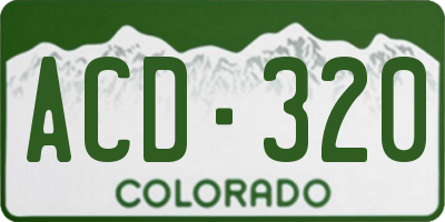 CO license plate ACD320