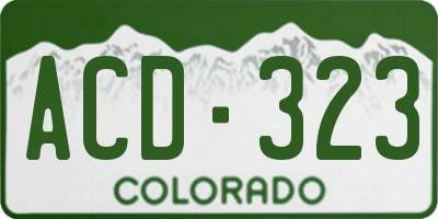 CO license plate ACD323