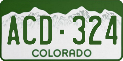 CO license plate ACD324