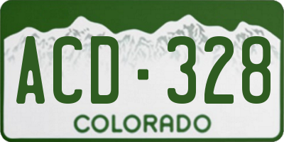 CO license plate ACD328