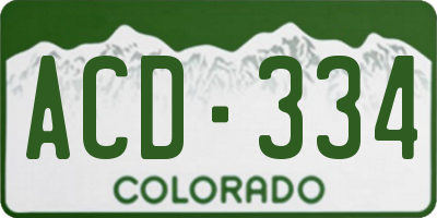 CO license plate ACD334