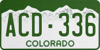 CO license plate ACD336